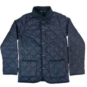 Benetton Quilted Puffer Coat Kids Large Blue Snap Front